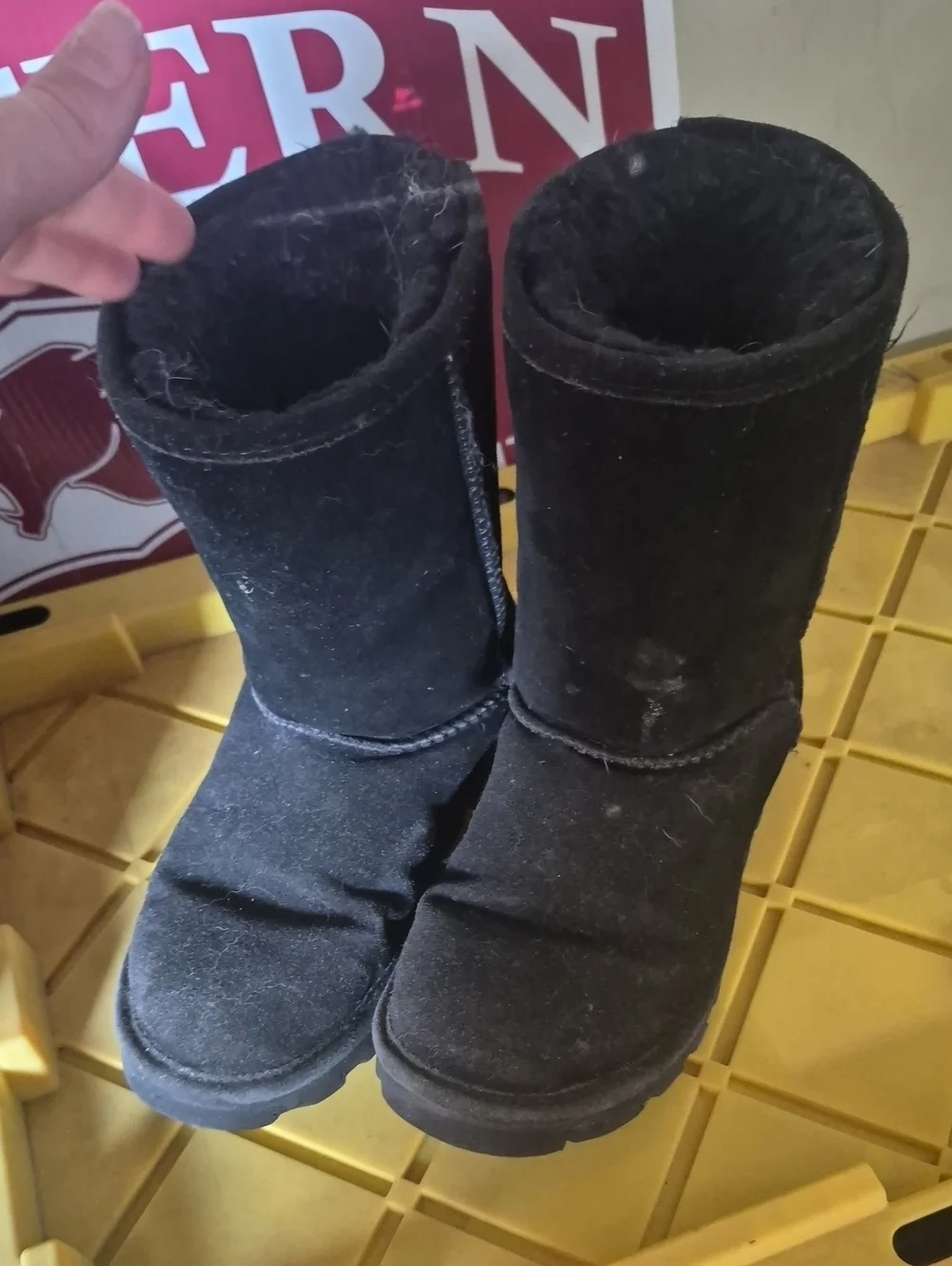 Bearpaw Black Suede Winter Boots